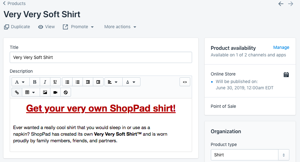 shopify product details