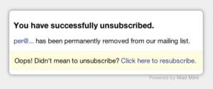 unsubscribe confirmation