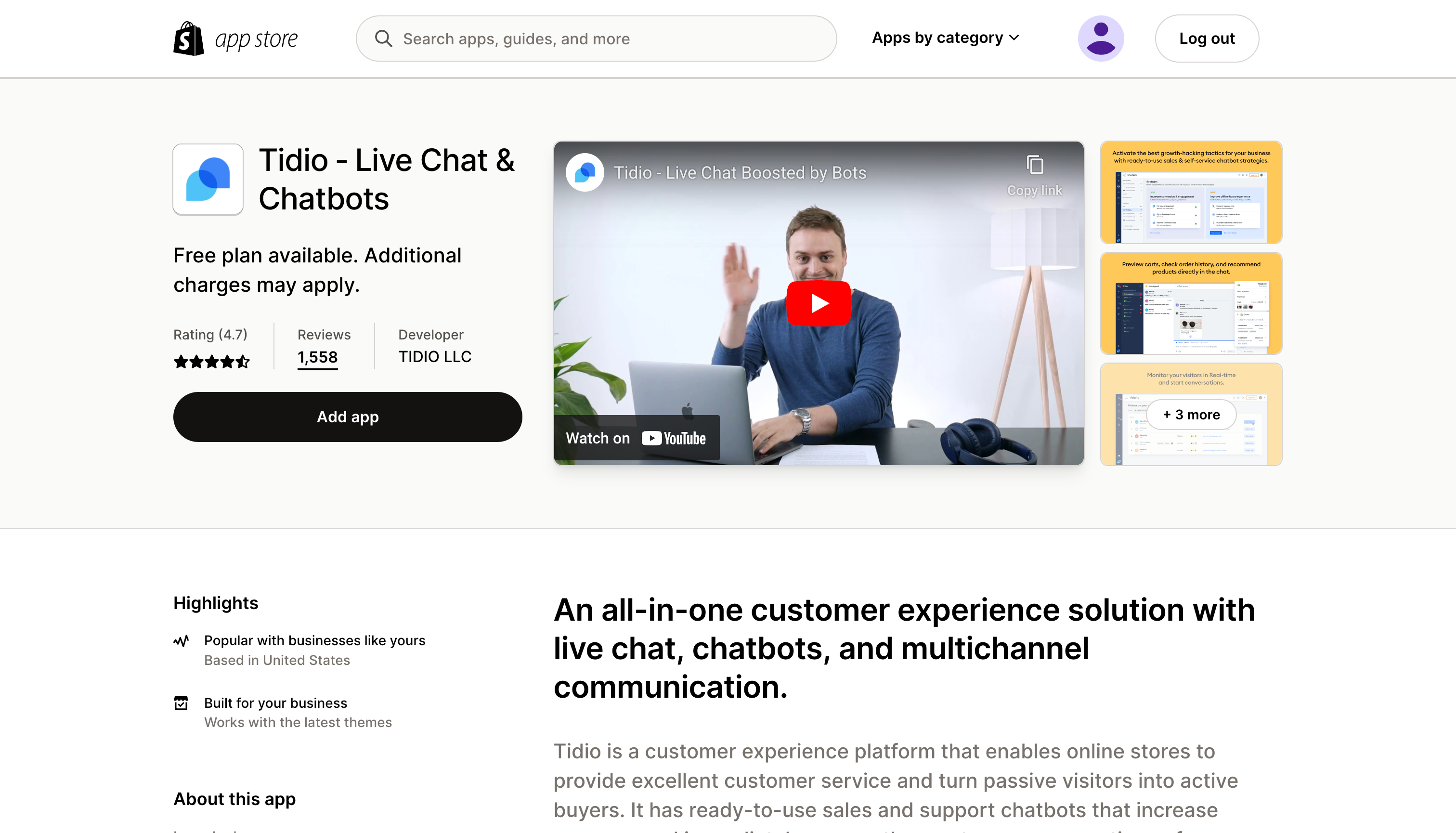 Tidio - Shopify AI chatbots