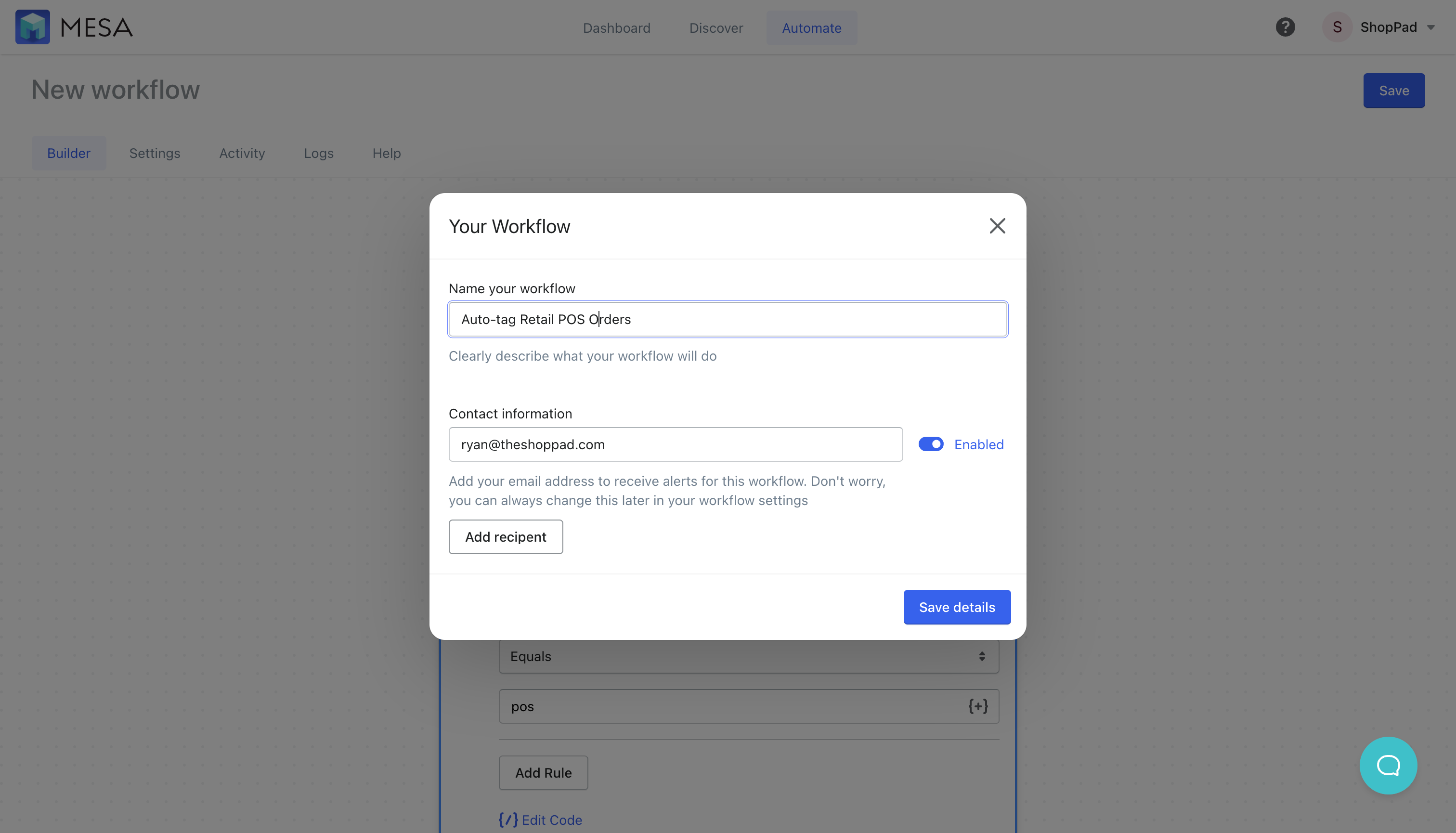 auto tag shopify orders workflow