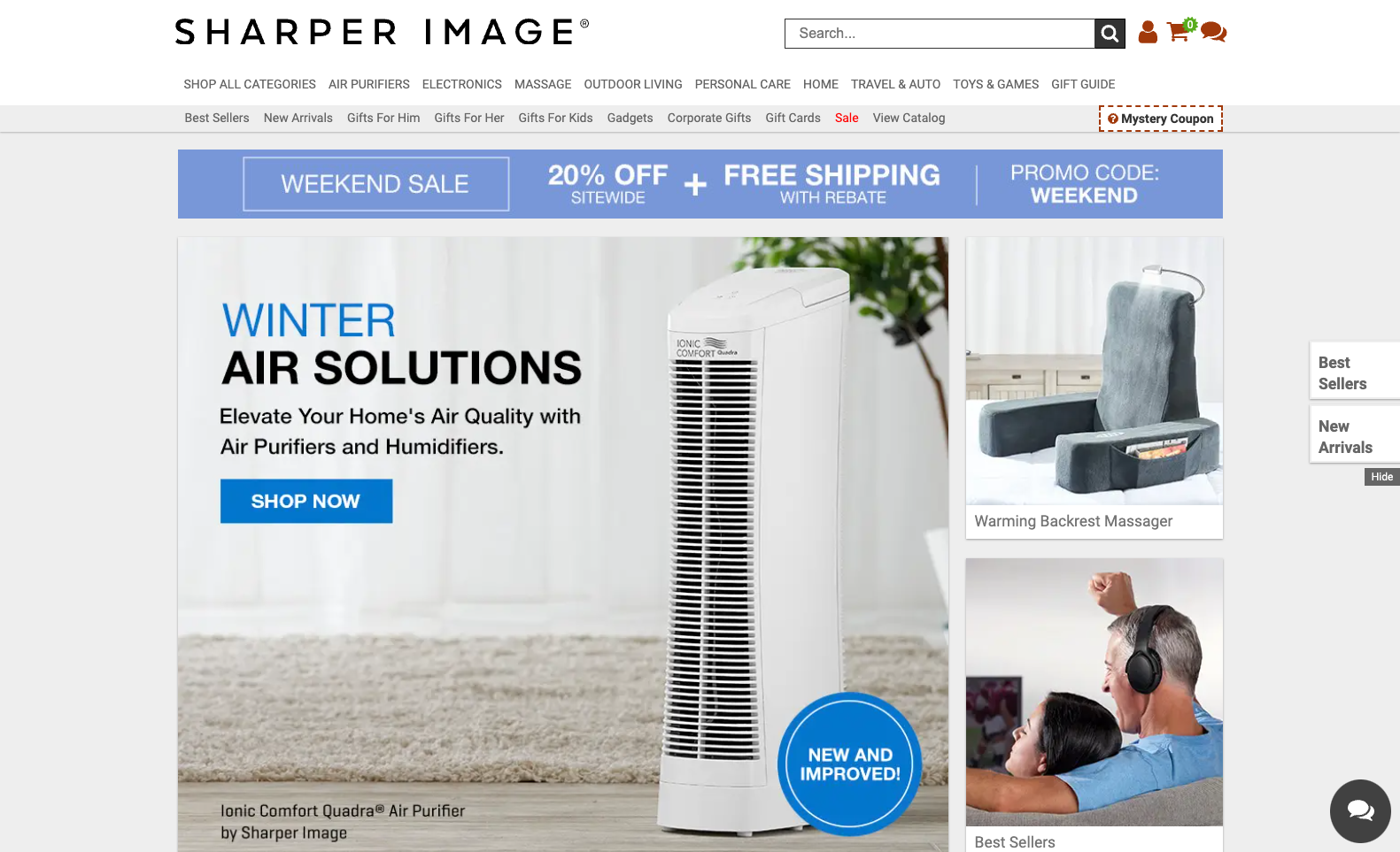 Sharper Image homepage