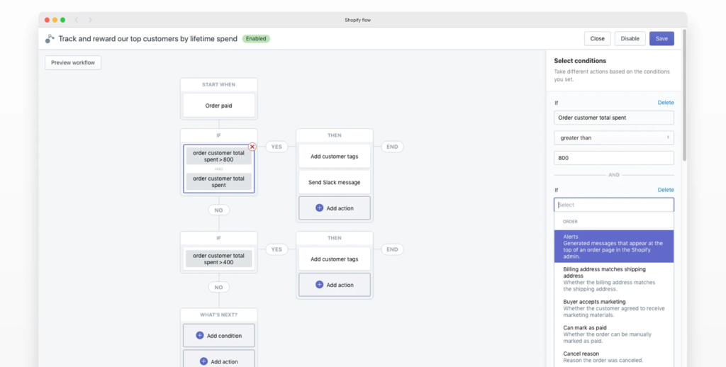 Screenshot: Shopify Flow