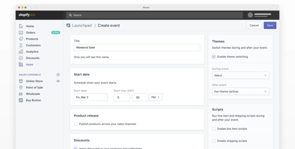 Screnshot: Shopify Launchpad