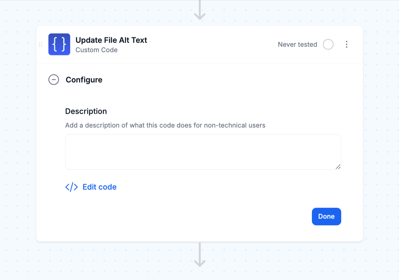 code step to update img alt text