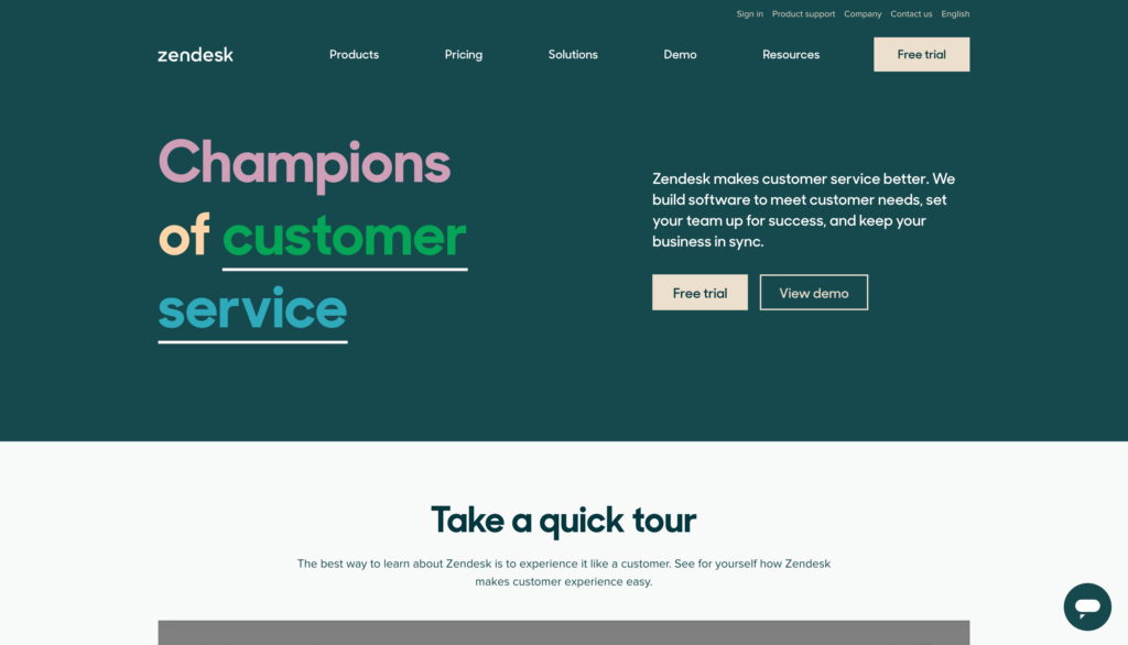 zendesk homepage